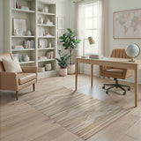 Wavy Beige Neutral Area Rug