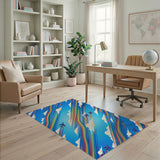 Rainbow Airplane Trails Area Rug