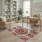 Red Mandala Heritage Tribal Area Rug