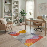 Multi-Color Abstract Wave Area Rug