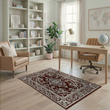 Ornate Maroon Persian Area Rug