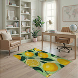 Yellow Vibrant Lemon Fruit Pattern Area Rug