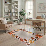 Autumn Leaves Border Area Rug
