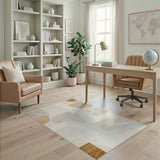 Abstract Area Abstract Beige Organic Shapes Area Rug