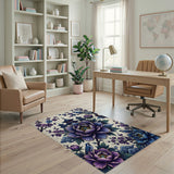 Purple Peony Pagoda Blossom Area Rug