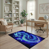 Blue and Teal Electric Blue Dragon Lightning Area Rug
