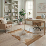 Brown Tan Zigzag Stripe Southwestern Rug