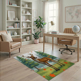 Majestic Spotted Deer Autumn Forest Rug