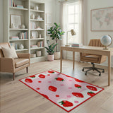 Pixel Strawberry Area Rug