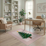 Festive Christmas Tree Kids Cartoon Rug