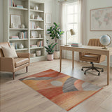 Multi-color and Patterns Abstract Sunset Wave Area Rug
