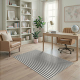 Bold Black White Vertical Stripe No. 34 Area Rug