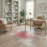 Pink Geometric Overlap Area Rug