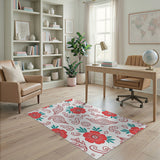 Red Floral Paisley Pattern Area Rug