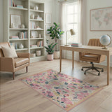 Blush Pink Floral Vintage No. 11 Area Rug