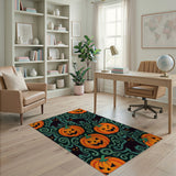 Spooky Jack-o'-Lanterns Black Cats Area Rug