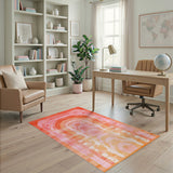 Pink Arched Geometric Area Rug