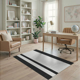 Vertical Striped Bold Black White Vertical Striped Area Rug