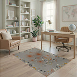 Grey Atomic Starburst Area Rug