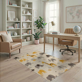 Playful Elephant Giraffe Kids Area Rug