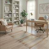 Southwestern Tan Beige Geometric Striped Area Rug