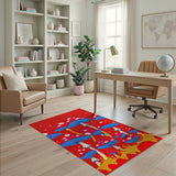 Vibrant Pixel Mushroom Forest Area Rug