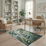 Vintage Ivy Leaf Green Area Rug