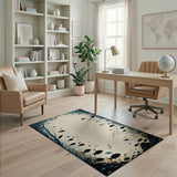 Teal Ocean Fish Silhouette Area Rug