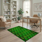 Floral Vintage Green Vibrant Green Shamrock Clover Area Rug