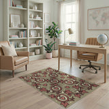 Vintage Heart Locket Ivy Vine Area Rug