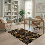 Distressed Brown Shamrock Clover Area Rug