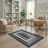 Geometric Modern Black White Geometric Tunnel Illusion Area Rug