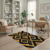 Golden Pyramid Steps Geometric Area Rug