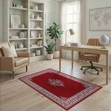 Traditional Persian Red Red Traditional Persian Medallion Area Rug
