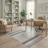 Grey Modern Grey Striped Area Rug