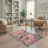 ODIKA Colorful Caterpillar Garden Washable Area Rug - Non-Slip Low Pile Kids Decor