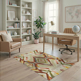ODIKA Washable Southwestern Geometric Area Rug - Non-Slip Low Pile