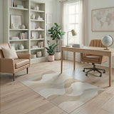 Abstract Area Serene Wave Beige Abstract Area Rug