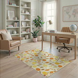 Vibrant Lemon Orange Citrus Fruit Area Rug