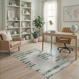 Teal Green Diamond Geometric Area Rug