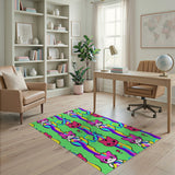 Playful Rainbow Cats Kids Cartoon Area Rug
