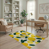 Zesty Lemon Fruit Pattern Area Rug
