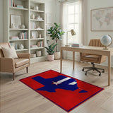 Texas Lone Star Patriotic Distressed Rug