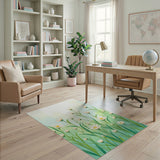 White Daisy Meadow Area Rug
