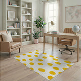 Playful Yellow Polka Dot Area Rug