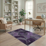Geometric Modern Purple Purple Grey Abstract Geometric Area Rug