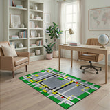 Vibrant Geometric Park Abstract Area Rug
