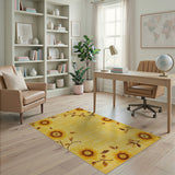 Sunflower Border Yellow Area Rug