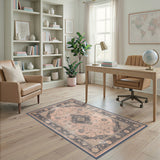 Pink Distressed Vintage Persian Area Rug