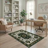 Black Gold Floral Persian Area Rug